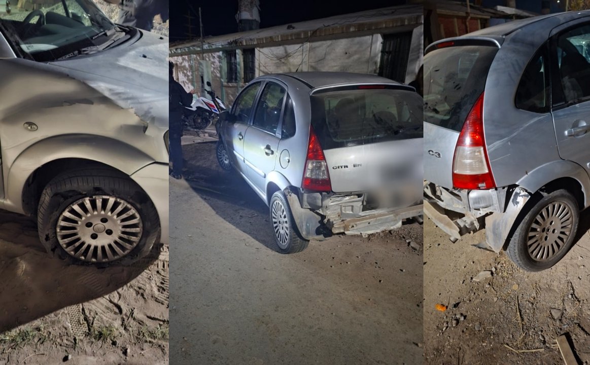 Auto robado en Chimbas que fue hallado chocado y abandonado en Costa Canal II