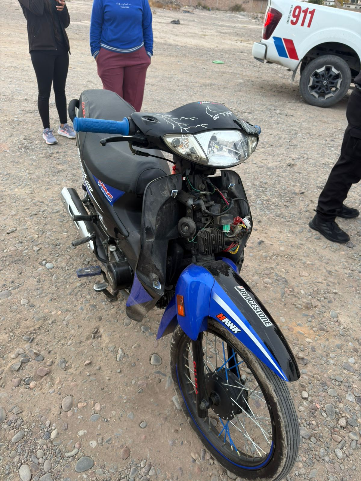 Moto recuperada en Chimbas tras un procedimiento policial