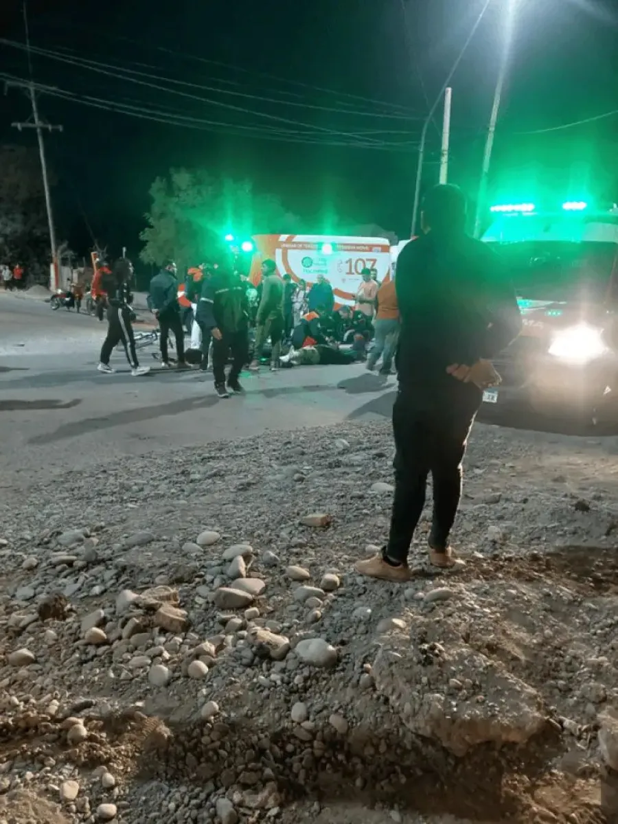 Choque entre dos motos en Chimbas en la esquina de Cipolletti y Nueva Argentina