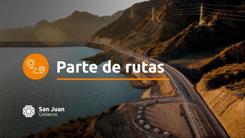Trabajos viales en San Juan en una imagen difundida por el parte oficial de rutas