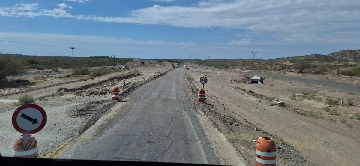 Trabajos en la Ruta 40 Sur, una obra que podria reactivarse si se normaliza el pago a la UTE