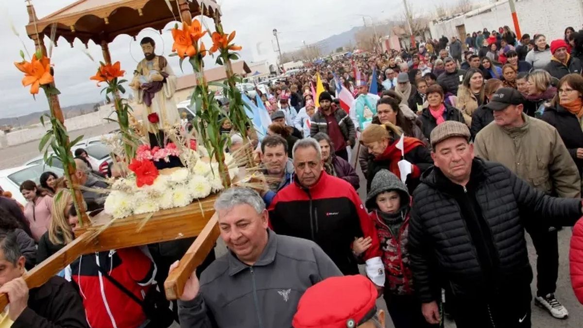 Santuario de San Cayetano en Chimbas durante la preparacion de las patronales