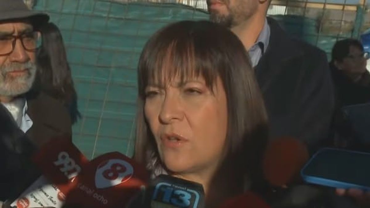 Daniela Rodríguez durante el acto por el polideportivo de Chimbas