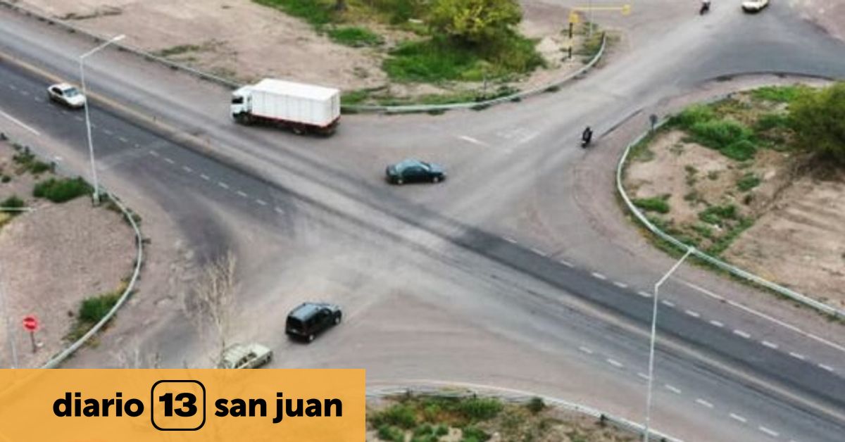 Trazado de la Ruta 20 en el corredor hacia Caucete