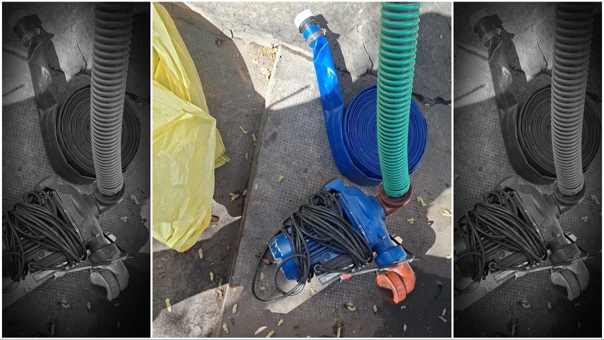 Bomba de agua y manguera secuestradas durante el procedimiento en Chimbas