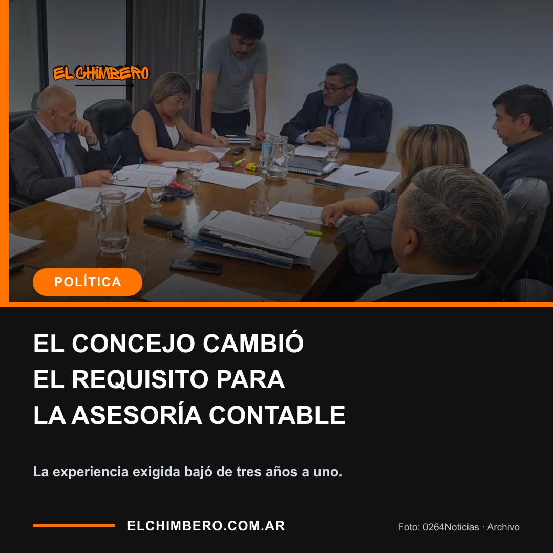 EL CONCEJO CAMBIÓ EL REQUISITO PARA LA ASESORÍA CONTABLE. La experiencia exigida bajó de tres años a uno.