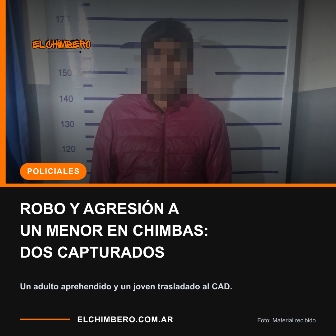 Placa de El Chimbero sobre el robo y la agresión denunciados por un adolescente en Chimbas