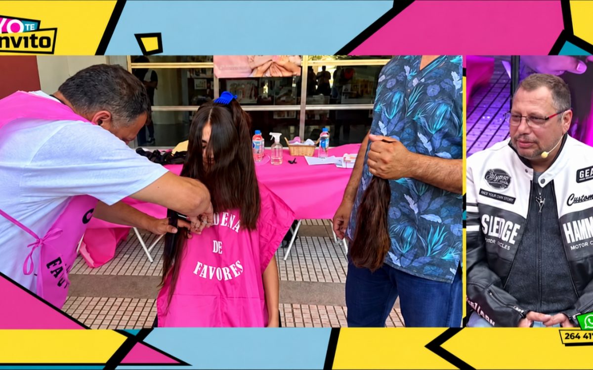 Imágenes de una donación de cabello y de Maximiliano Zacarías en el programa Yo Te Invito.