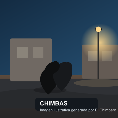Ilustracion de una calle de barrio en Chimbas durante un hecho de inseguridad