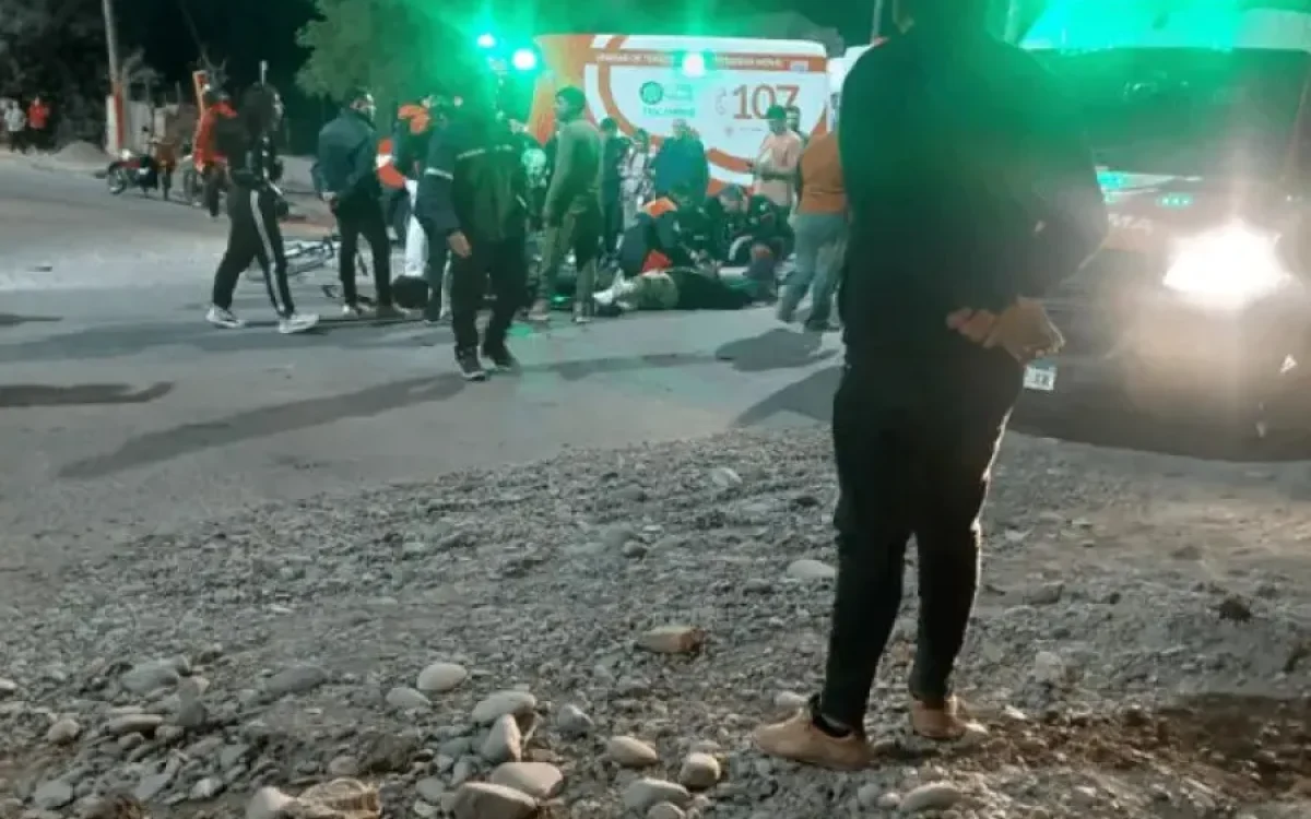 Choque entre dos motos en Chimbas en la esquina de Cipolletti y Nueva Argentina