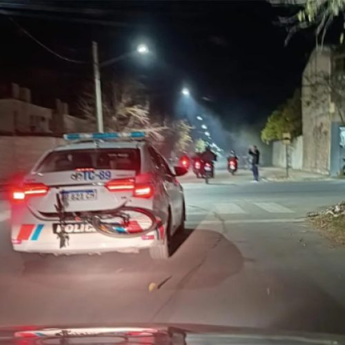 Patrullas policiales en una zona de Concepcion tras hechos violentos recientes