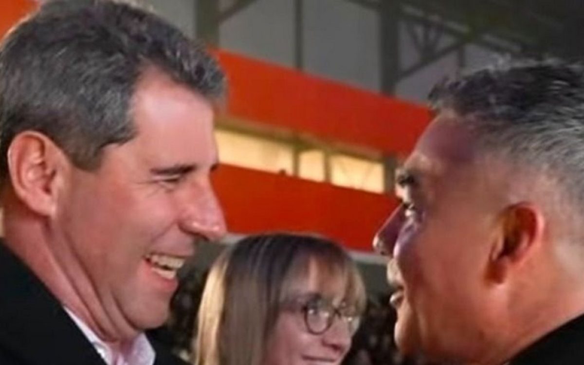Fabián Gramajo y Sergio Uñac en una imagen que generó lecturas políticas