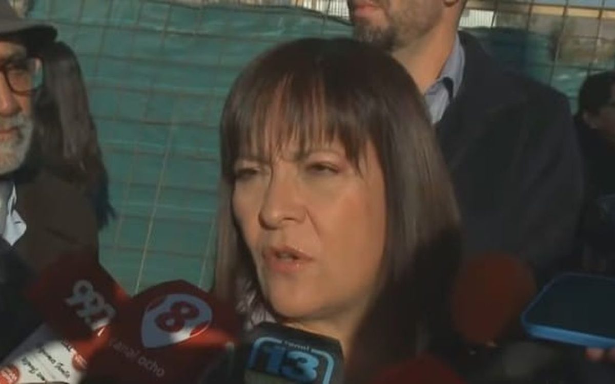 Daniela Rodríguez durante el acto por el polideportivo de Chimbas
