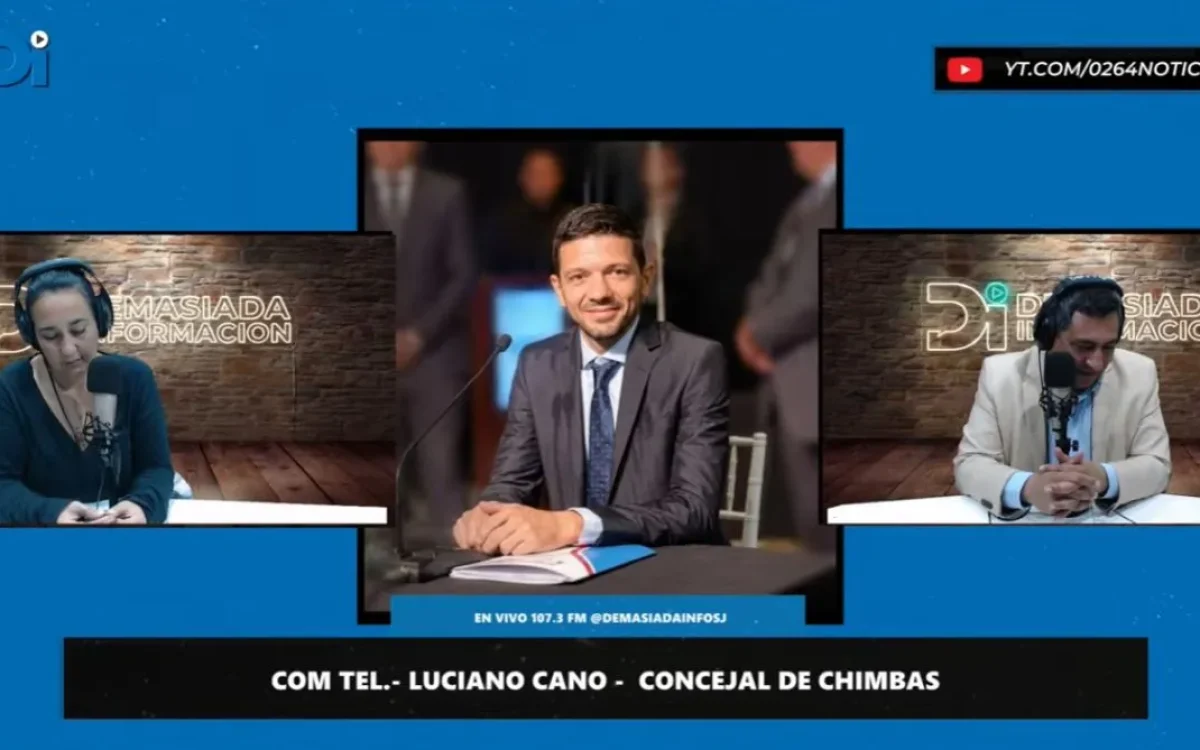 Luciano Cano durante una entrevista sobre el escenario político de Chimbas para 2027