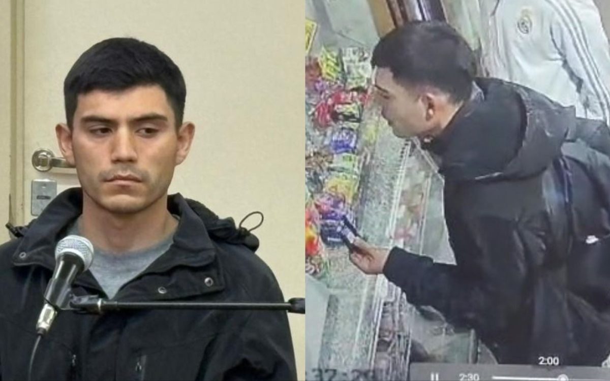 Composición de la fuente con el policía condenado y una captura del pago con la tarjeta