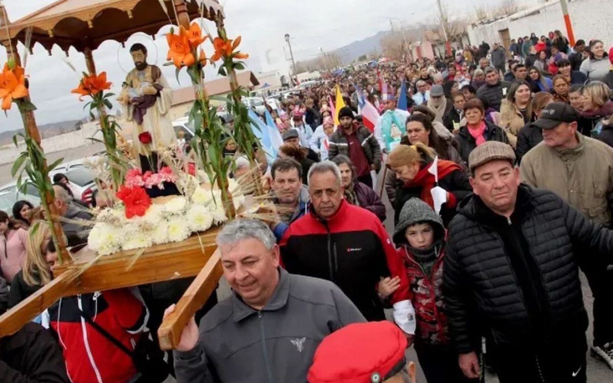 Santuario de San Cayetano en Chimbas durante la preparacion de las patronales