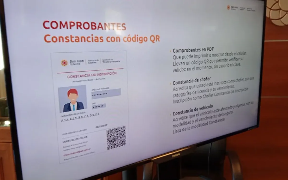 Pantalla de presentación del registro provincial con ejemplos de constancias digitales y códigos QR