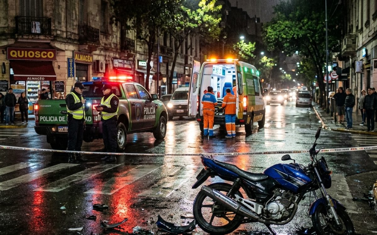Motociclista internado con traumatismo grave tras choque en Trinidad, San Juan